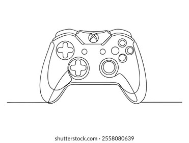 Continuous One-Line Drawing of a Gaming Controller - Minimalist Tech Art