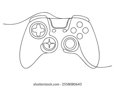 Continuous One-Line Drawing of a Gaming Controller - Minimalist Tech Art