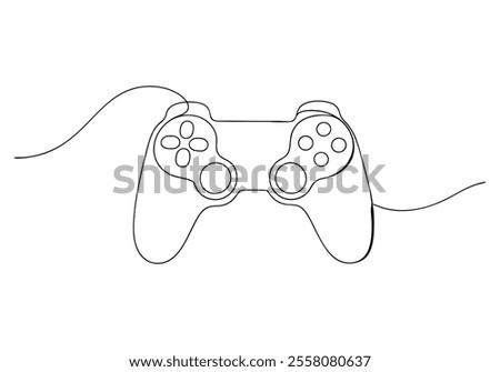 Continuous One-Line Drawing of a Gaming Controller - Minimalist Tech Art