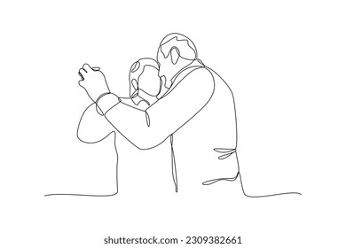 Continuous one-line drawing grandparents dance together. Grandparent day concept. Single line drawing design graphic vector illustration