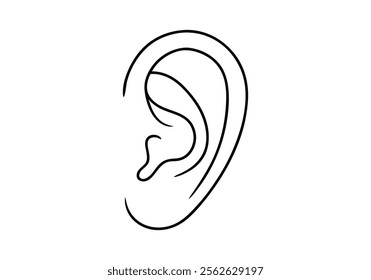 Continuous One-Line Drawing of a Human Ear - Minimalist Anatomical Art