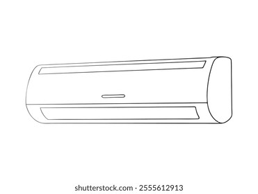 Continuous One-Line Drawing of an Indoor Air Conditioner - Minimalist Appliance Design