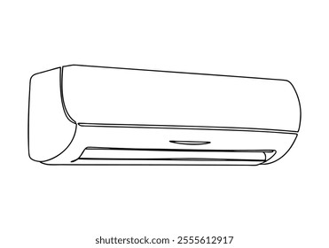 Continuous One-Line Drawing of an Indoor Air Conditioner - Minimalist Appliance Design