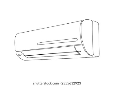 Continuous One-Line Drawing of an Indoor Air Conditioner - Minimalist Appliance Design