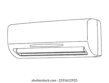 Continuous One-Line Drawing of an Indoor Air Conditioner - Minimalist Appliance Design