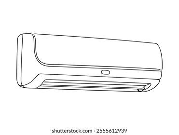 Continuous One-Line Drawing of an Indoor Air Conditioner - Minimalist Appliance Design