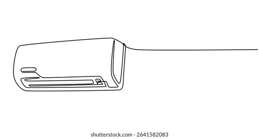Continuous One-Line Drawing of an Indoor Air Conditioner - Minimalist Appliance Design, Continuous one line drawing of indoor Air Conditioner. Air conditioner single line art vector illustration.
