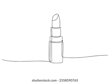 Continuous One-Line Drawing of a Lipstick - Minimalist Beauty Art