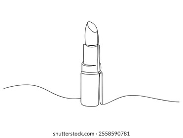 Continuous One-Line Drawing of a Lipstick - Minimalist Beauty Art