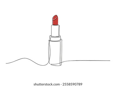 Continuous One-Line Drawing of a Lipstick - Minimalist Beauty Art