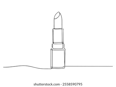 Continuous One-Line Drawing of a Lipstick - Minimalist Beauty Art