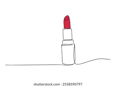 Continuous One-Line Drawing of a Lipstick - Minimalist Beauty Art