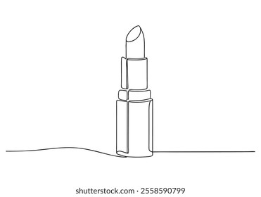 Continuous One-Line Drawing of a Lipstick - Minimalist Beauty Art