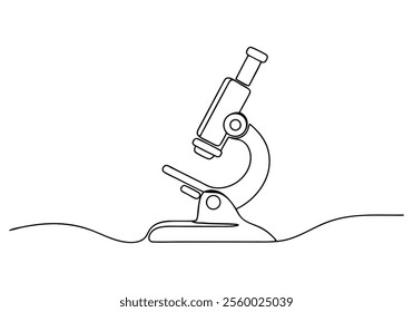 Continuous One-Line Drawing of a Microscope - Minimalist Science Art