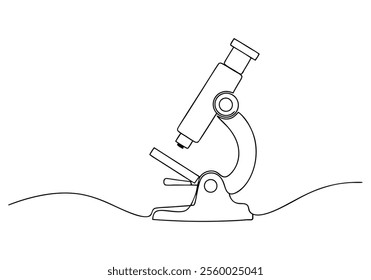 Continuous One-Line Drawing of a Microscope - Minimalist Science Art