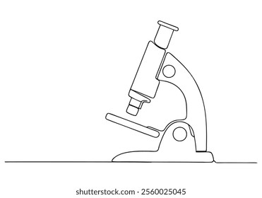 Continuous One-Line Drawing of a Microscope - Minimalist Science Art