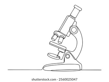 Continuous One-Line Drawing of a Microscope - Minimalist Science Art