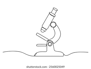 Continuous One-Line Drawing of a Microscope - Minimalist Science Art