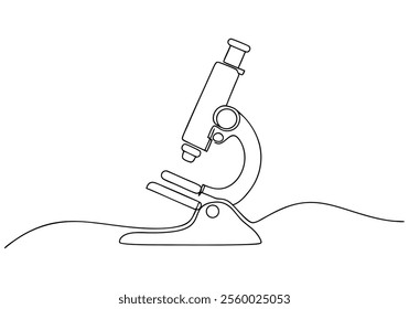 Continuous One-Line Drawing of a Microscope - Minimalist Science Art