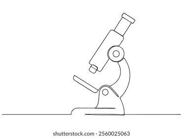 Continuous One-Line Drawing of a Microscope - Minimalist Science Art