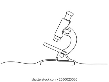 Continuous One-Line Drawing of a Microscope - Minimalist Science Art