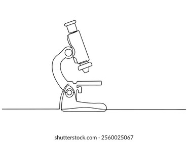 Continuous One-Line Drawing of a Microscope - Minimalist Science Art