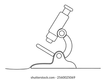 Continuous One-Line Drawing of a Microscope - Minimalist Science Art