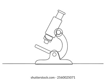 Continuous One-Line Drawing of a Microscope - Minimalist Science Art