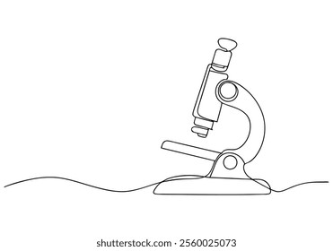 Continuous One-Line Drawing of a Microscope - Minimalist Science Art