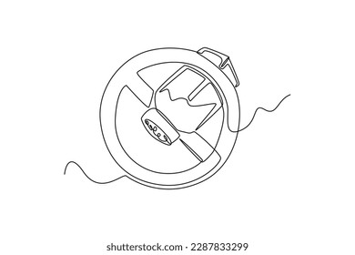Continuous one-line drawing no msg icon. World hypertension day concept single line draws design graphic vector illustration 