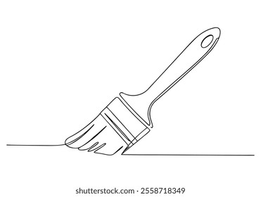 Continuous One-Line Drawing of a Paintbrush - Minimalist Art Tool Design