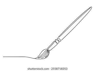 Continuous One-Line Drawing of a Paintbrush - Minimalist Art Tool Design