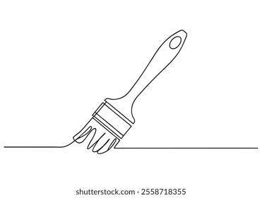 Continuous One-Line Drawing of a Paintbrush - Minimalist Art Tool Design