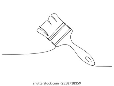 Continuous One-Line Drawing of a Paintbrush - Minimalist Art Tool Design