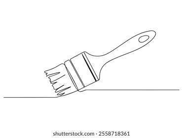 Continuous One-Line Drawing of a Paintbrush - Minimalist Art Tool Design