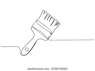 Continuous One-Line Drawing of a Paintbrush - Minimalist Art Tool Design