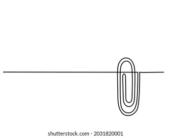 Continuous one-line drawing of a paperclip.
