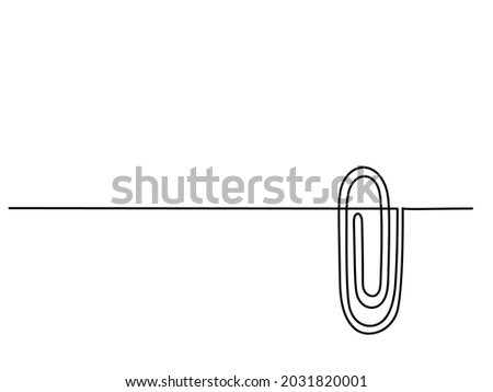 Continuous one-line drawing of a paperclip.