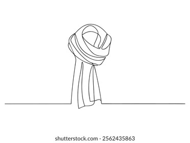 Continuous One-Line Drawing of a Scarf - Minimalist Fashion Art