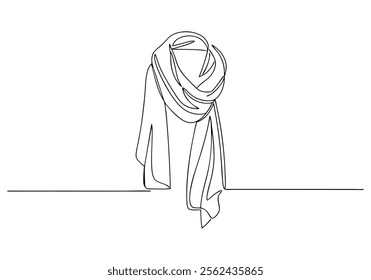 Continuous One-Line Drawing of a Scarf - Minimalist Fashion Art