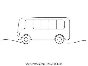 Continuous One-Line Drawing of a School Bus - Minimalist Vehicle Art