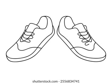 Continuous One-Line Drawing of Shoes - Minimalist Footwear Art