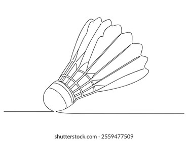 Continuous One-Line Drawing of a Shuttlecock - Minimalist Badminton Art