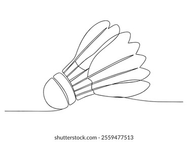 Continuous One-Line Drawing of a Shuttlecock - Minimalist Badminton Art