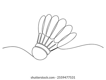 Continuous One-Line Drawing of a Shuttlecock - Minimalist Badminton Art