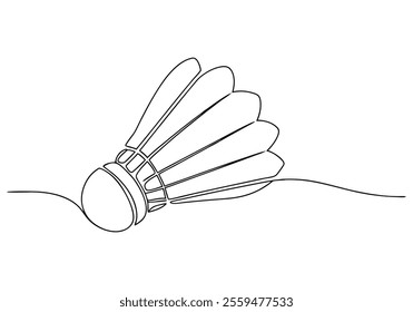 Continuous One-Line Drawing of a Shuttlecock - Minimalist Badminton Art
