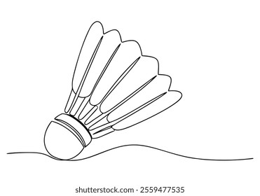 Continuous One-Line Drawing of a Shuttlecock - Minimalist Badminton Art