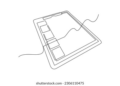 Continuous one-line drawing thin document paper. Document thin concept. Single line drawing design graphic vector illustration