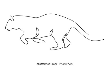 Dibujo continuo de una línea. símbolo tigre del año 2022. El logo del Tigre
