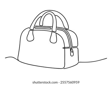 Continuous One-Line Drawing of a Travel Bag - Minimalist Luggage Art